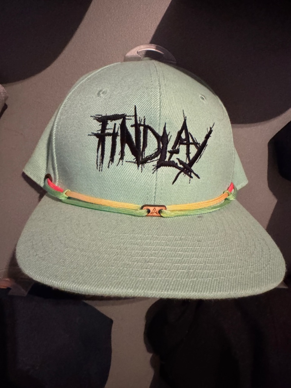 Mint Green Snapback Findlay Hat with Multicolor laces